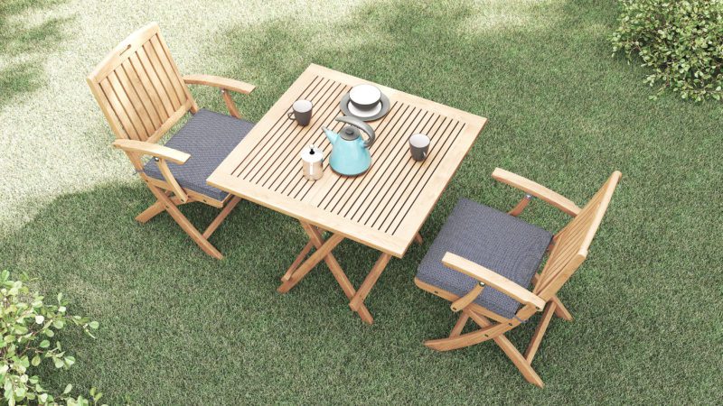 5.DENVER FOLDING ARM CHAIR with Picnic Folding Table Square 85 TOP.effectsResult
