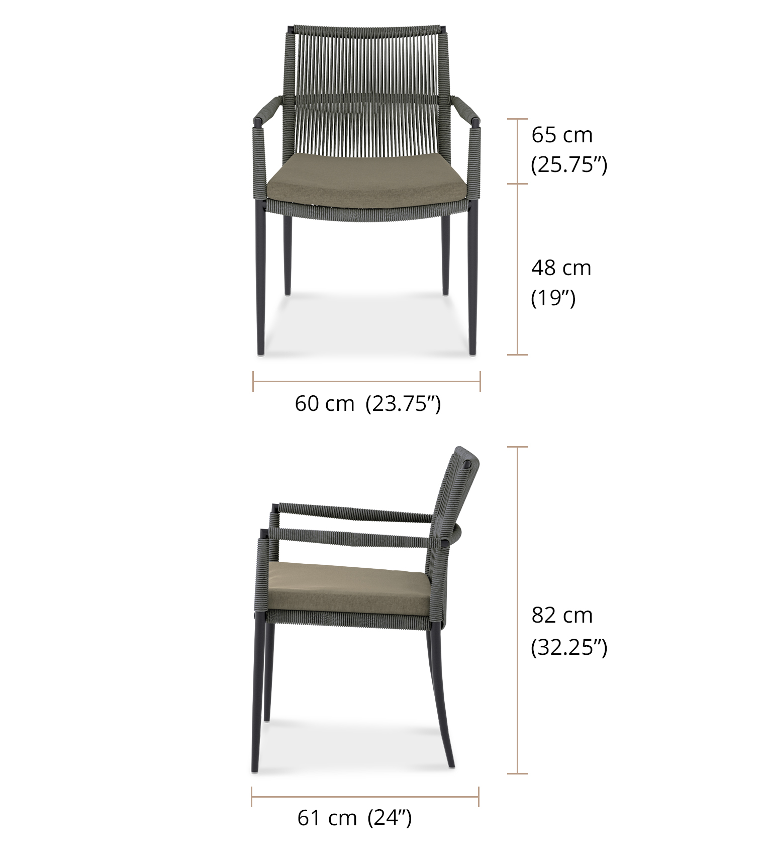 Cario Dining Chair Dimension