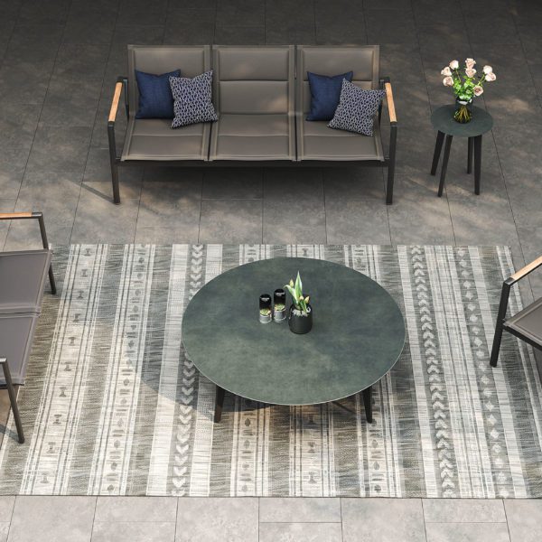 Dorus Outdoor Round Ceramic Coffee Table. Outdoor Furniture Malaysia