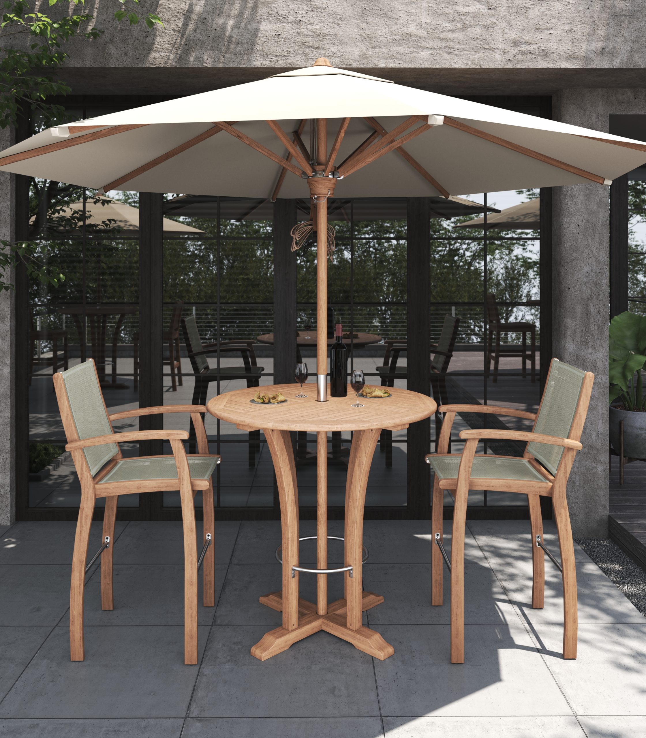 Classic Round Bar Table 106 Rivera Stacking Bar Chair With Parasol Round 300 Cm.effectsresult Scaled