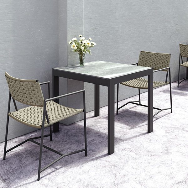Enzo Outdoor Dining Table 80 Ceramic. Premium Outdoor Furniture Malaysia.