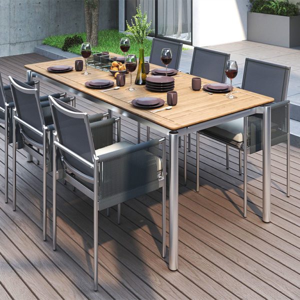 Ara Extension Dining Table Stainless Steel