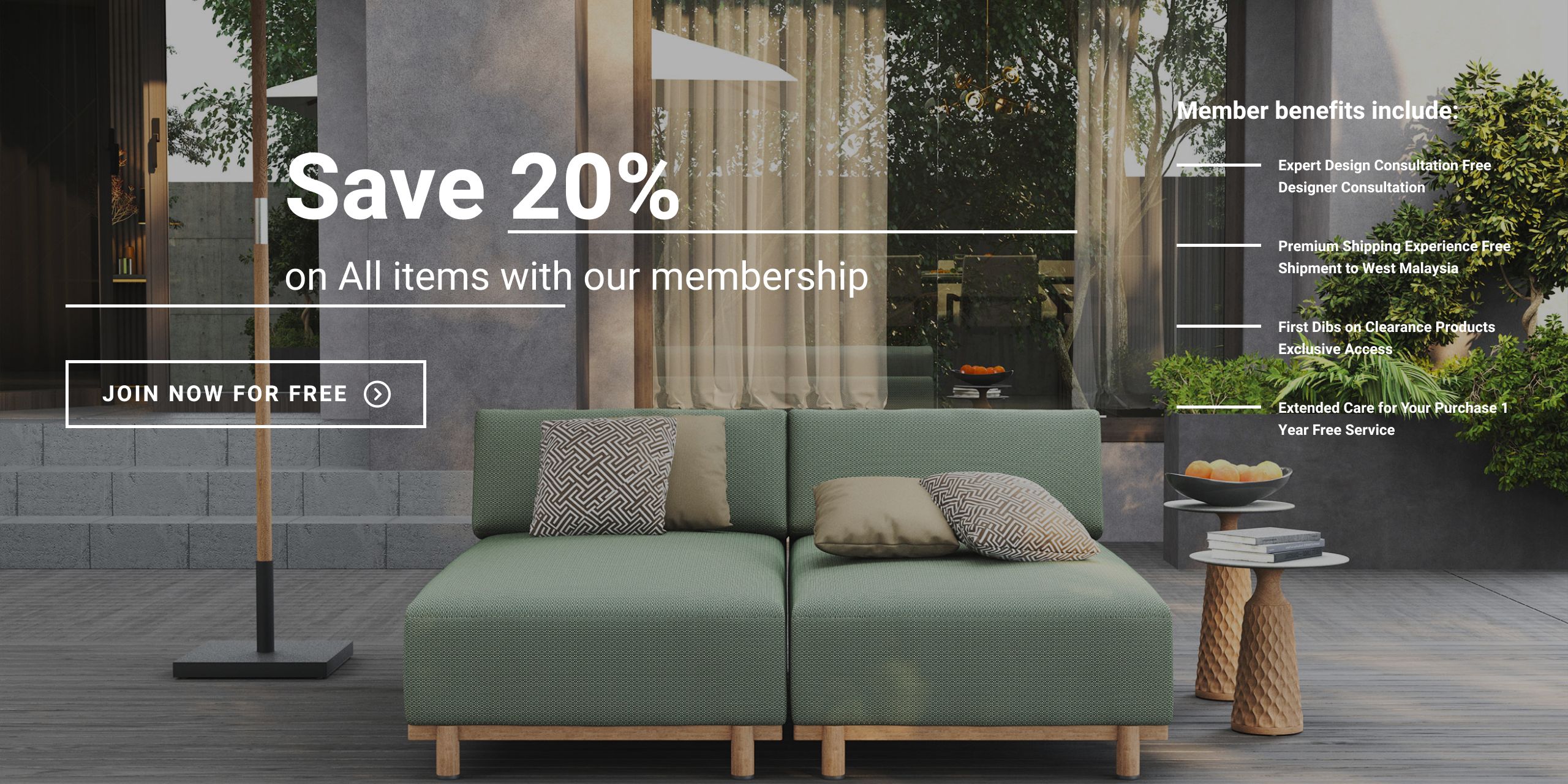 20% Less On All Furniture For Members