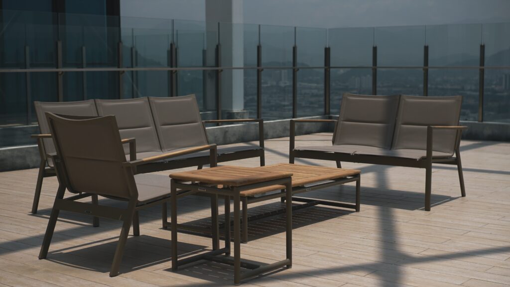 Gazelig Lounge Set for rooftop furniture by Triconville. premium outdoor furniture